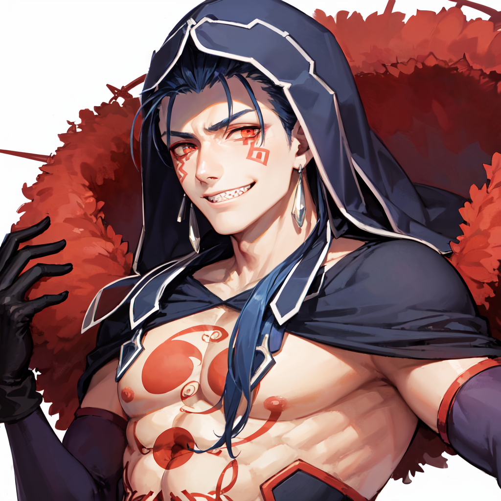 00328-1646241052-CuAlt, solo, long hair, looking at viewer, smile, simple background, red eyes, gloves, 1boy, white background, jewelry, blue hai.png